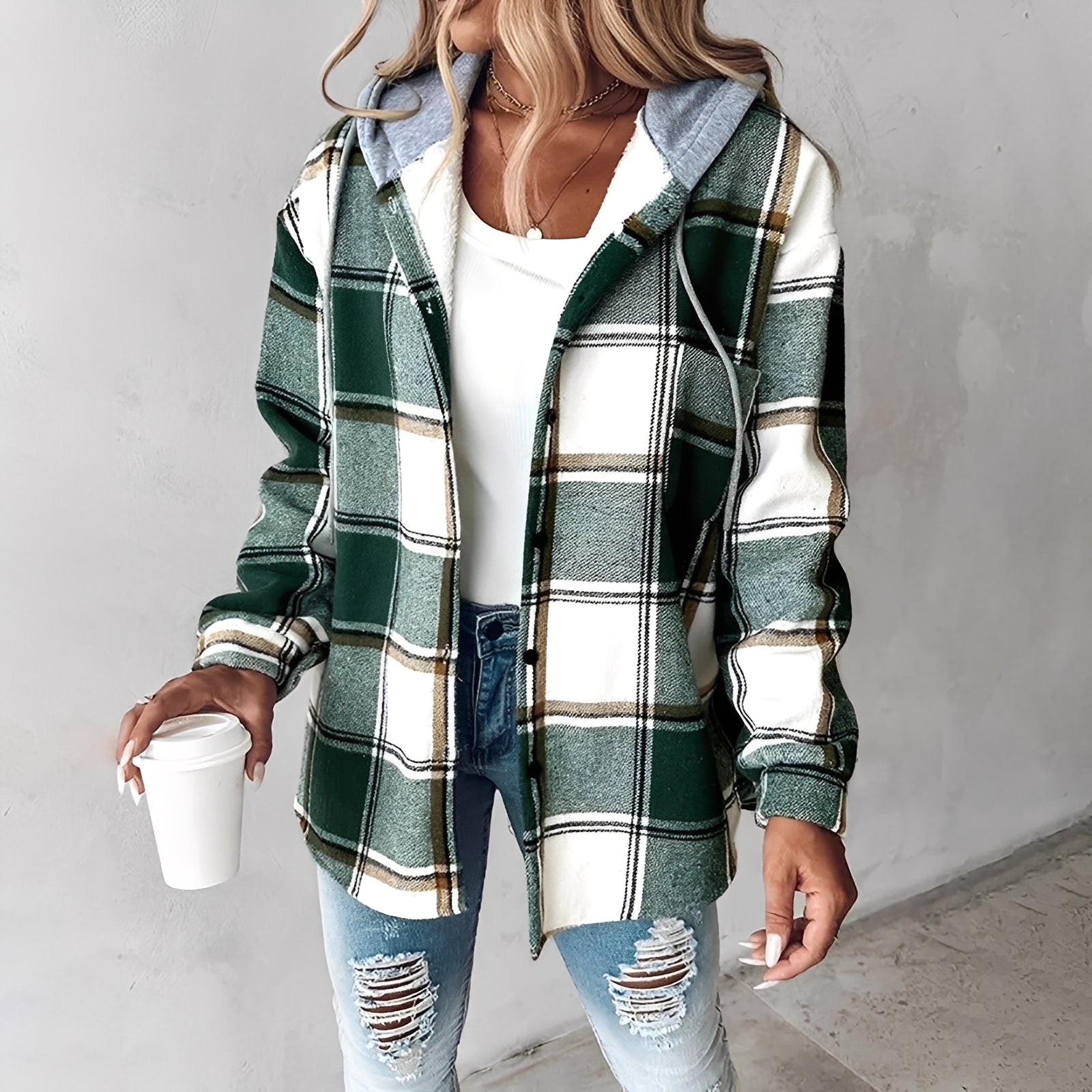 Brigitte | Cozy Plaid Jacket