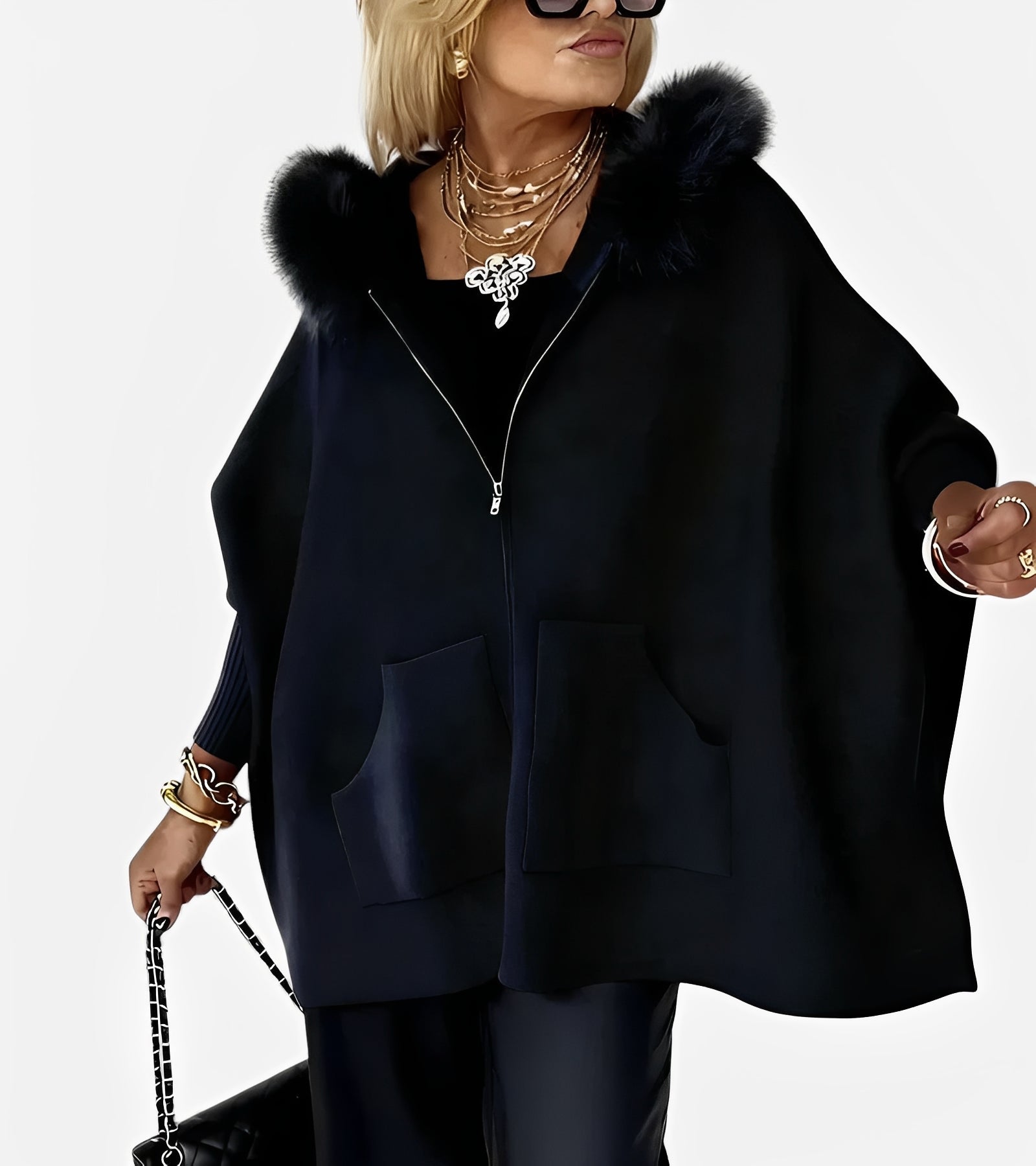 Diana | Casual Hooded Coat with Fur Collar