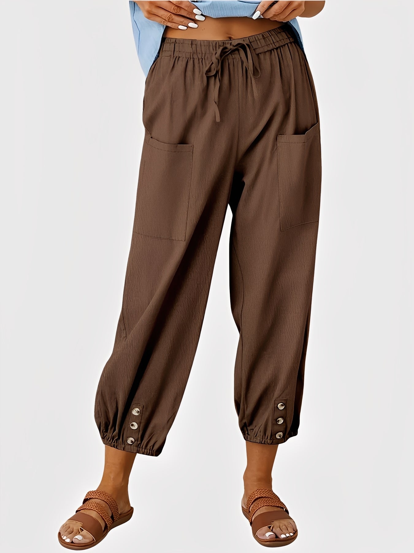 Tessa | Relaxed Button-Cuff Pants
