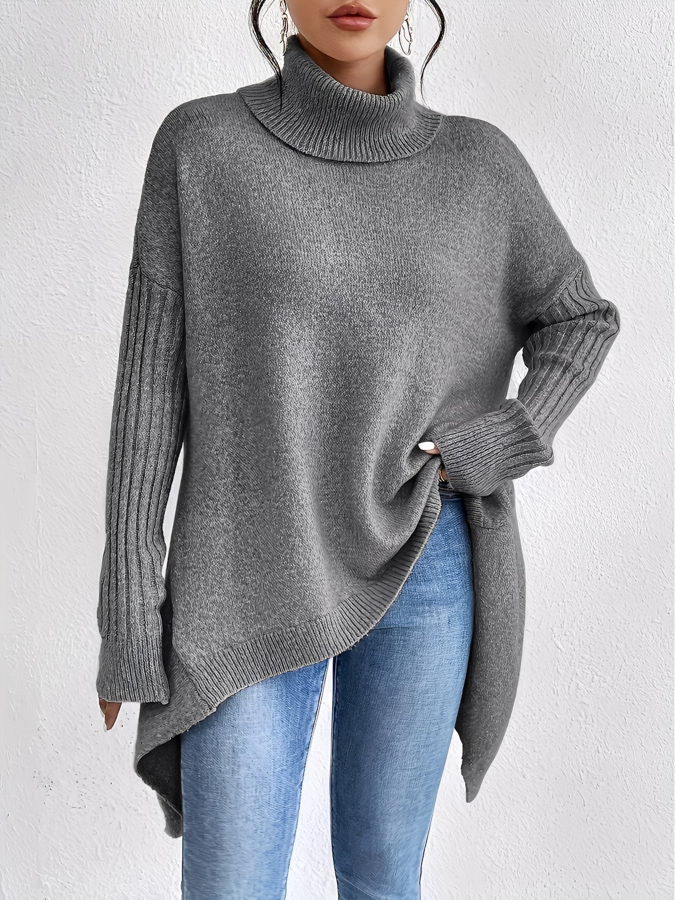 Elowen | Oversized Knit Turtleneck Sweater